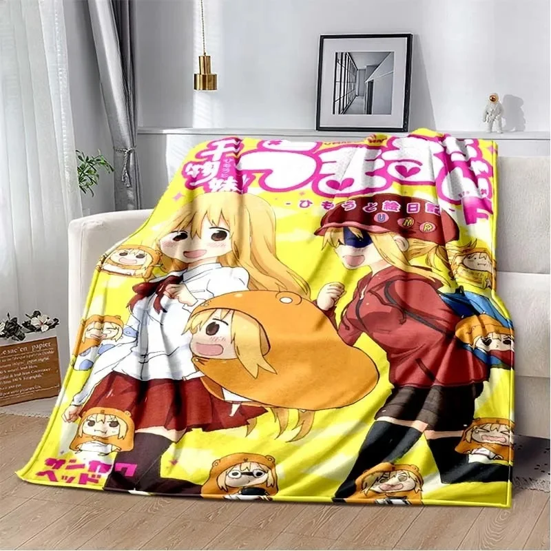 H-Himouto! Umaru-chan Flannel Soft Warm Blanket Retro Blanket Bed Bedroom Living Room Sofa Travel Picnic Blanket Birthday Gifts