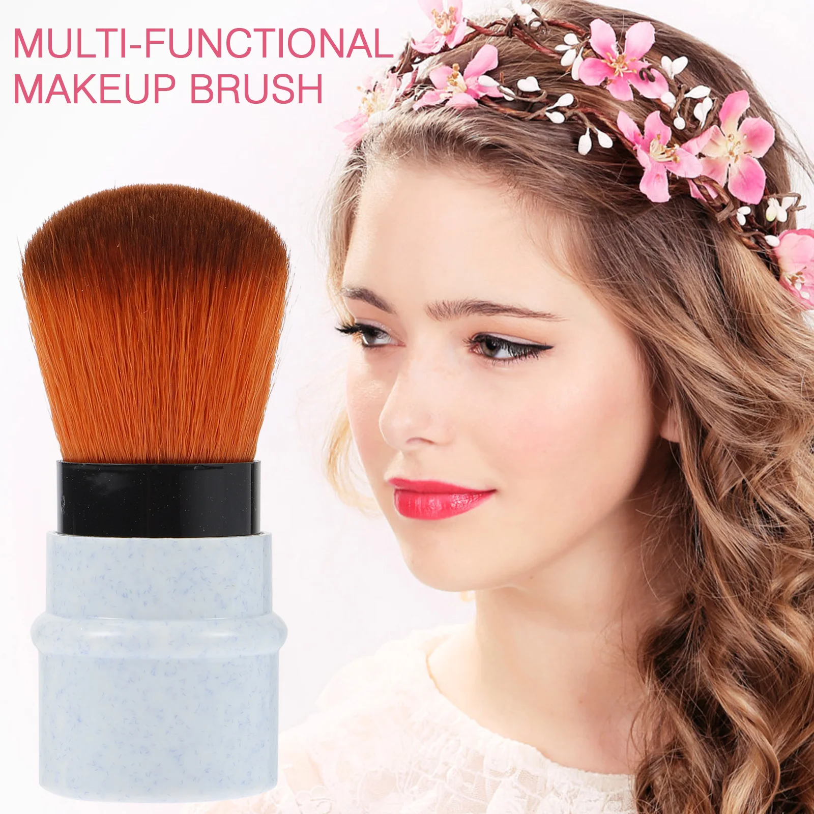 

Premium Marble Pattern Makeup Brush Multi-Use Foundation Concealer Loose Powder Blush Retractable Telescopic Blending Tool
