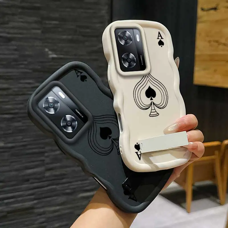 Moda Ace of Clubs Capa de design flexível refinada e proteção de suporte feita para OnePlus Nord N20 SE Ideal para OnePlus Nord N20