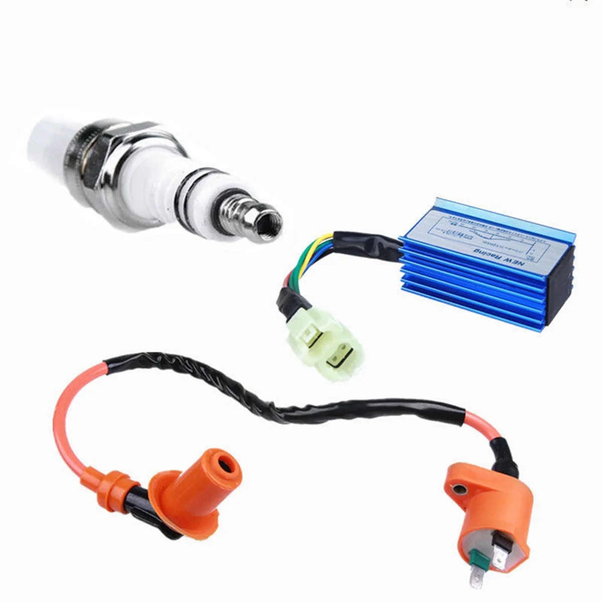 Performance Racing CDI+Ignition Coil+Spark Plug for GY6 50CC 125CC 150CC 4-Stroke Engines Scooter ATV Go Karts Mopeds