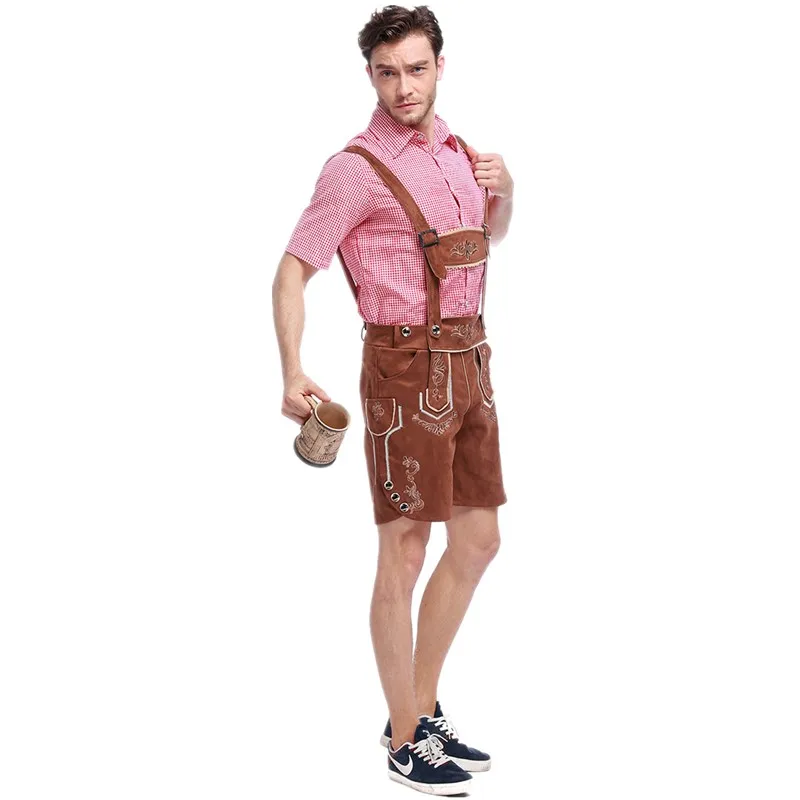 Halloween Deutschland Herren Oktoberfest Bierkostüm Bayerisches Traditionelles Festival Deluxe Cosplay Karneval Party Lederhosen Shorts – Detail 10