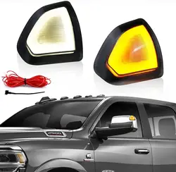 2x Smoked LED Towing Rearview Mirror Turn Signal Light For 2010-2018 Dodge RAM 1500 2500 3500 4500 5500 2019+ 1500 Classic L&R