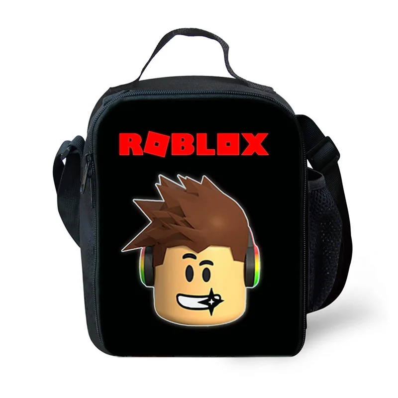 Bolsa de Hombro de Tela Oxford con Estampado de Anime Roblox, Bolsa para Comida para Estudiantes, Regalo de Cumpleaños con Figura