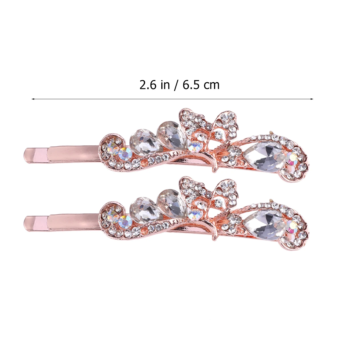 

2pcs Butterfly Hairpins Set Crystal Barrettes Elegant Hair Accessories Ornaments Bride Hairclip Bangs Styling Aid