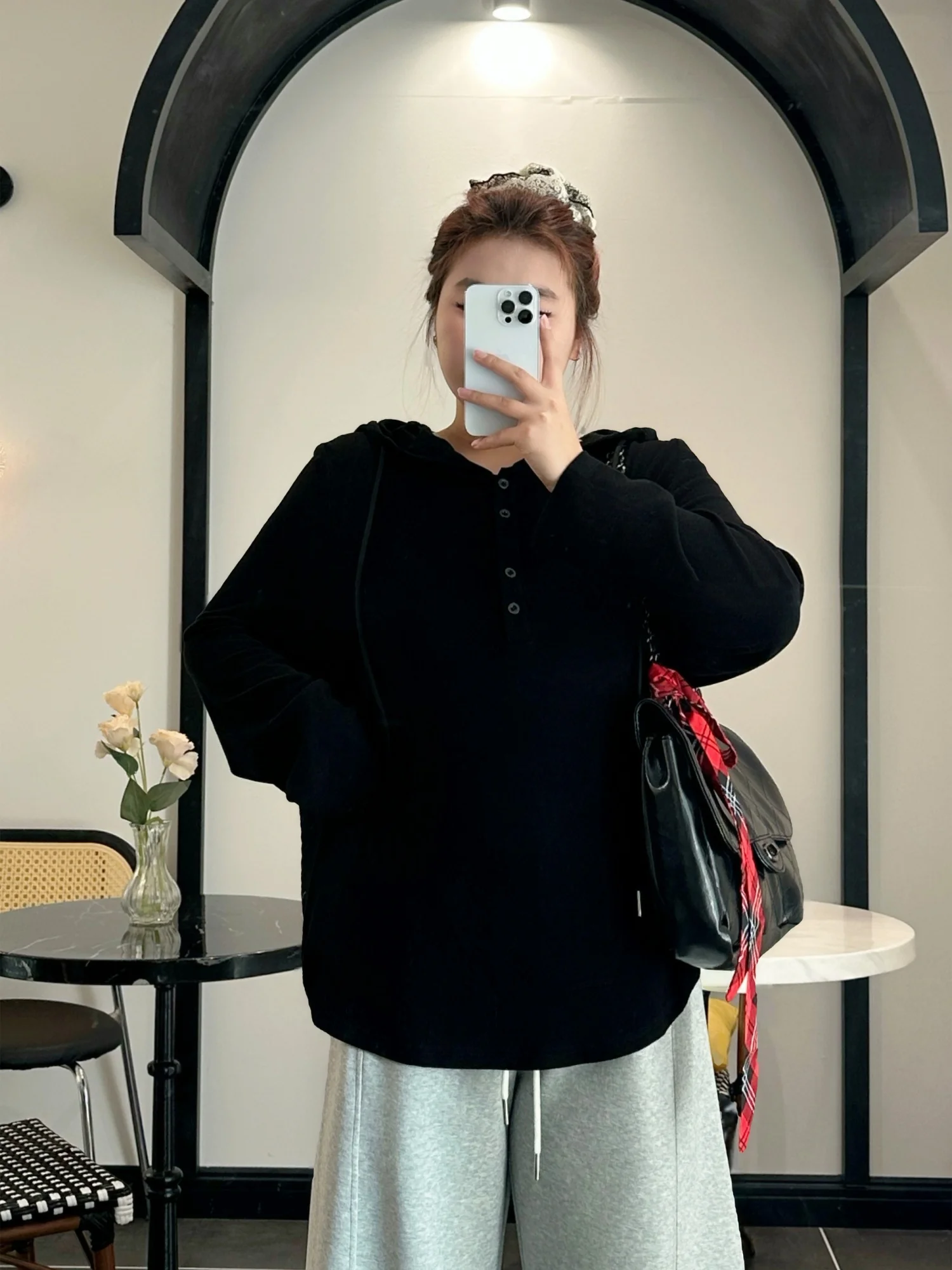 

Loose Casual Long Sleeve Minimalist Style Women's Hoodie Base Shirt Spring Season plus Size Knitted Top Commute Friendly