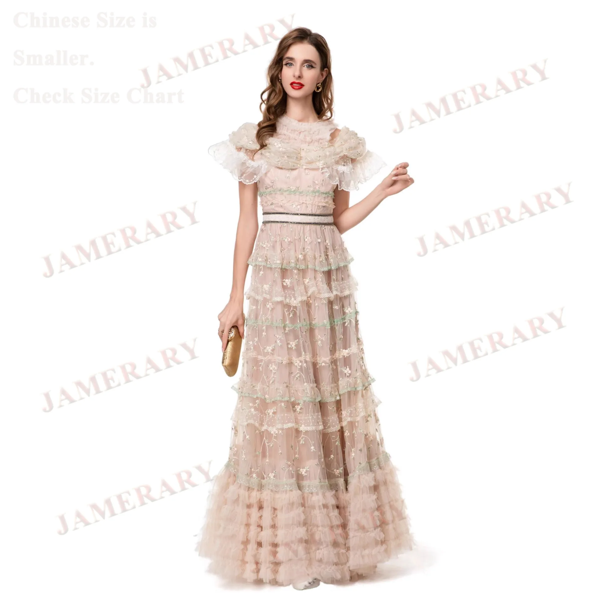 فساتين سهرة رسمية أنيقة صيفية فاخرة للنساء قطع الكتف مطرزة طويلة ماكسي فستان زفاف وردي للحفلات الراقصة