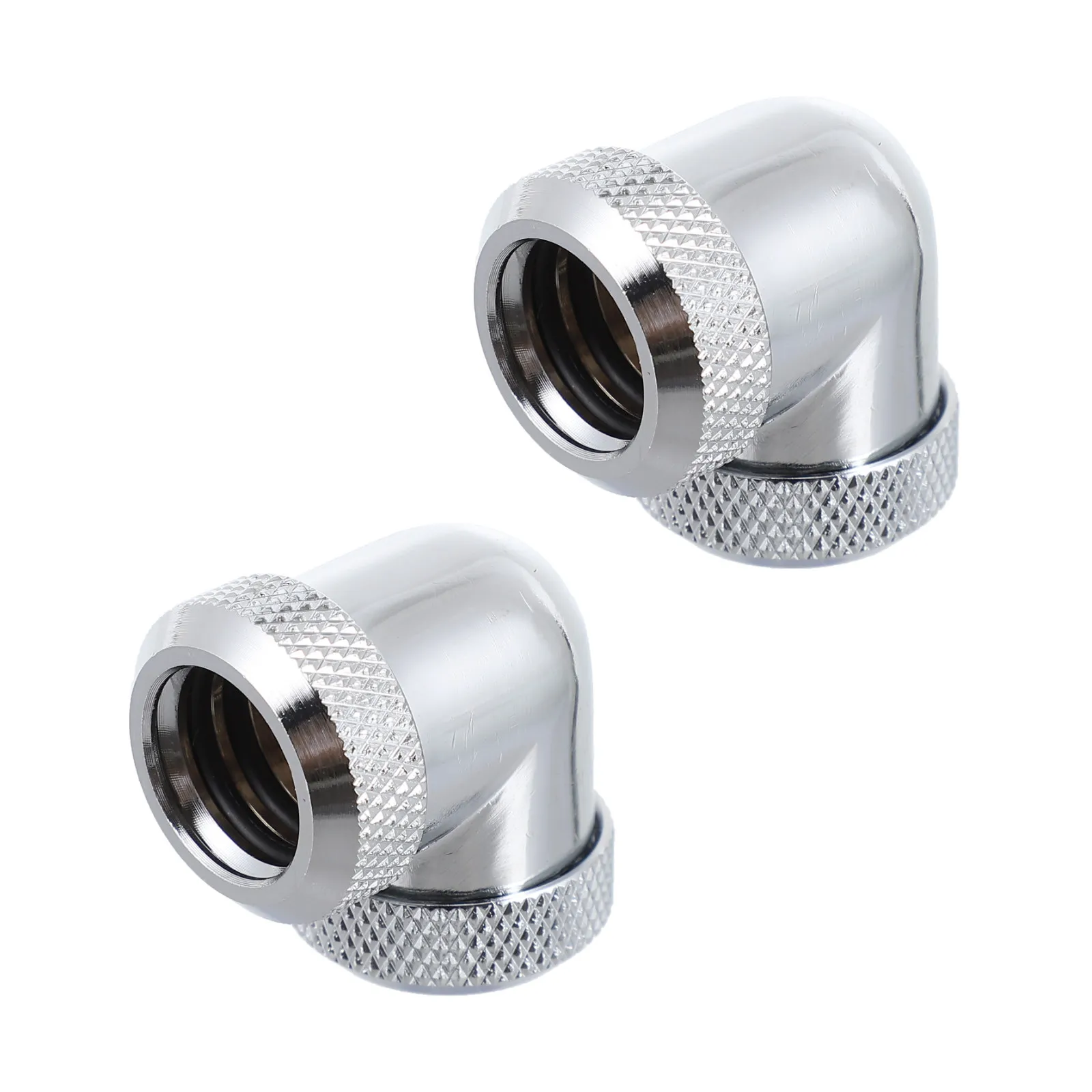 2Pcs Brass 90 Degree Rotary Water Cooling Fitting for Hard Tube Id 10Mm Od 14Mm -Ring Seal Rustproof Compact Pc Cooling