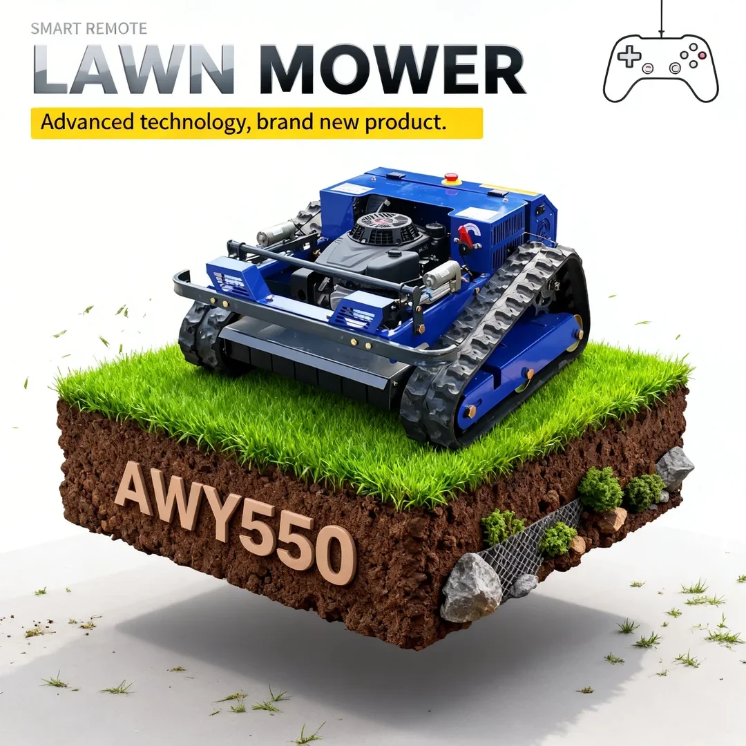 

Customized 2026 Hot Selling Crawler Zero Turn Lawn Mower 550mm Cutting Width Remote Control Mowing Machine