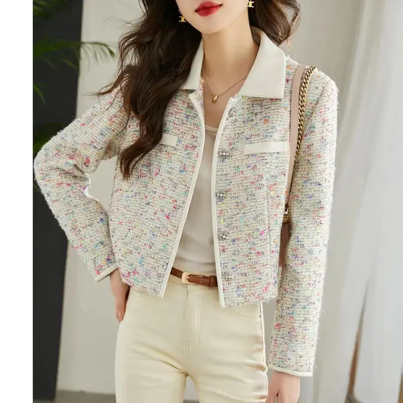 

Celebrity Temperament Jacket Women's Small Fragrance Spliced Short Coat Women Spring 2023 New Age Reducing Foreigner French Top