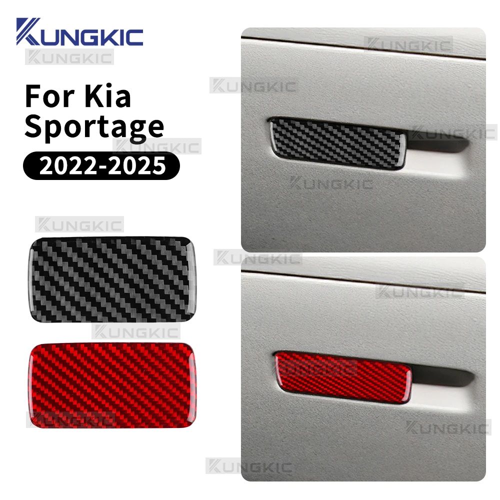 

Interior Trim Sticker Real Soft Carbon Fiber For KIA Sportage NQ5 2022 2023 2024 2025 Car Passenger Storage Box Switch LHD RHD
