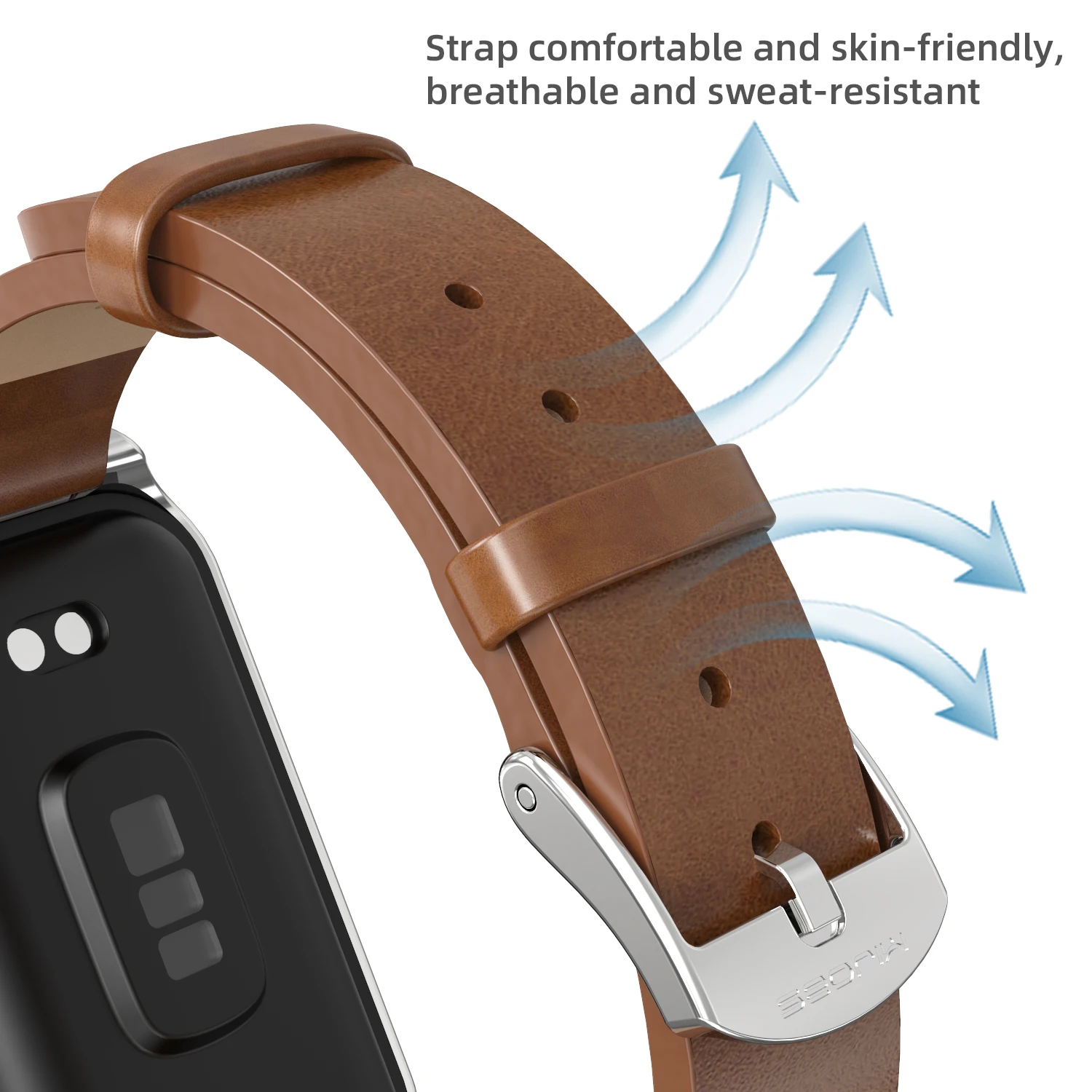 Correa de cuero para Amazfit Band 7, pulsera de repuesto para Amazfit 7 reloj