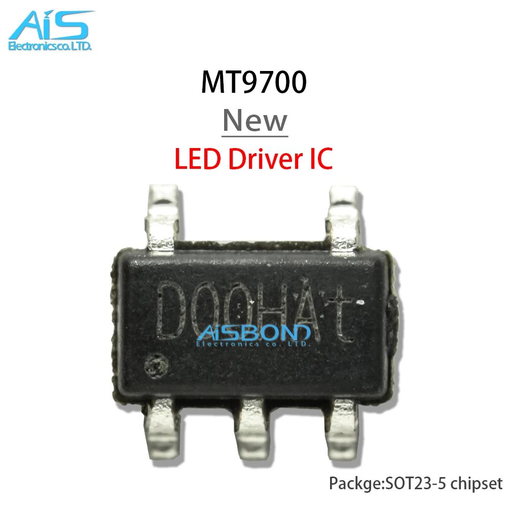 10Pcs/Lot New MT9700 SOT23-5 Top Mark D00HA 80mΩ Adjustable Fast Response Current Limiting Distribution Switch IC