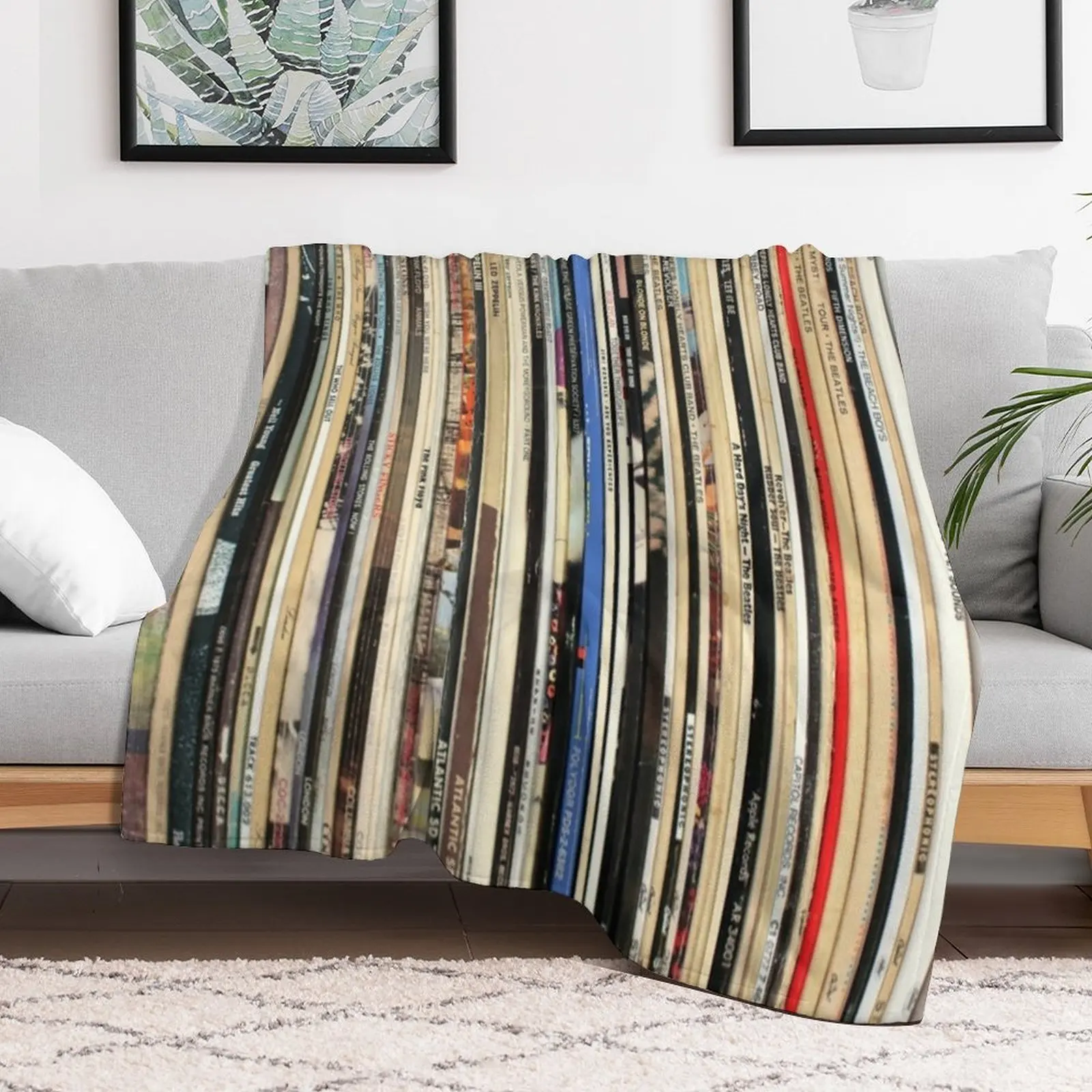 

Classic Rock Vinyl Records Throw Blanket Plush Thins Hair Soft Beds Blankets