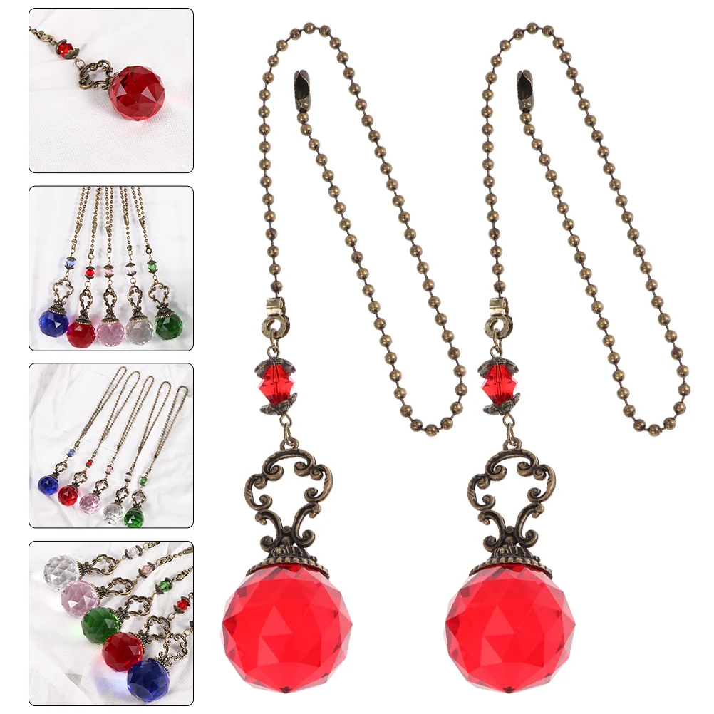 

2 Pcs Crystal Decor Lamp Red Pull Pendants 30mm Bronze Chain Extension for Ceiling Light Pendant Luxurious Home Bar