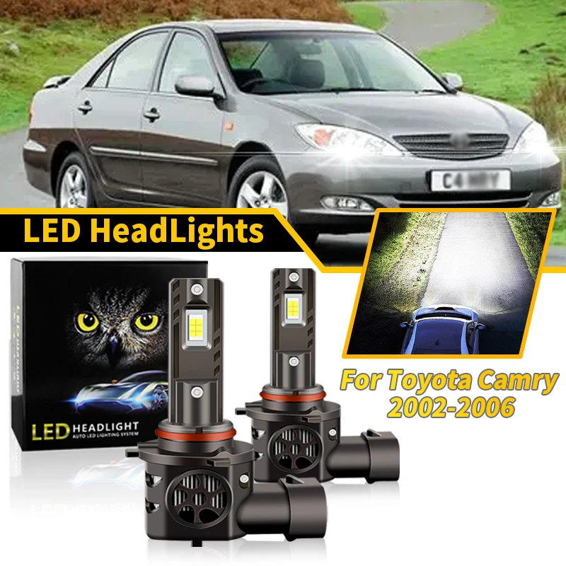 1 set LED Mini Wireless Auto Lamp 9005 HB3 High Beam Headlight For Toyota Camry 2002-2006 Low Beam 9006 HB4 Light Bulbs DC12V