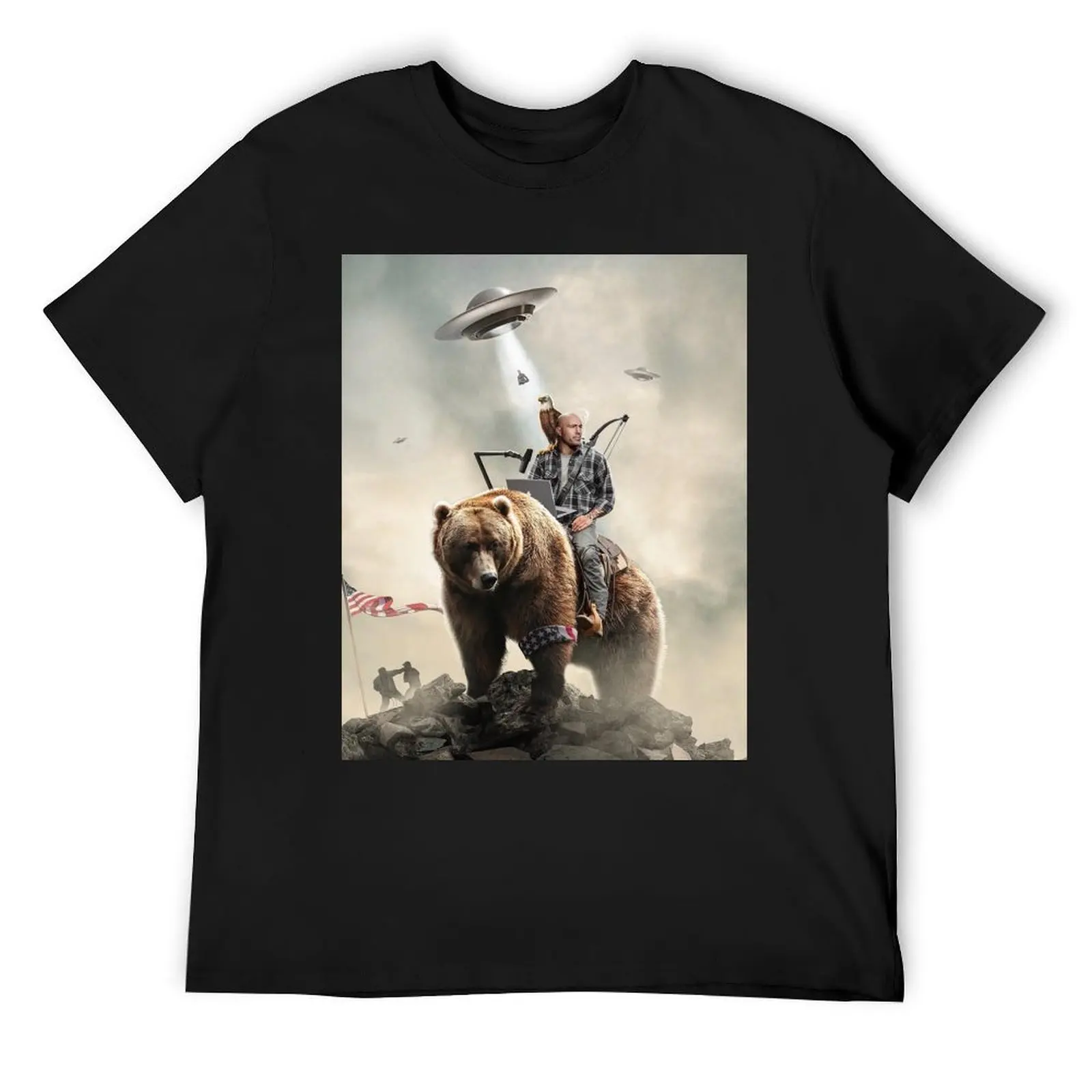 Joe Rogan montando un oso (+ extraterrestres) camiseta de secado rápido moda coreana animal prinfor niños camisetas pesadas para hombres