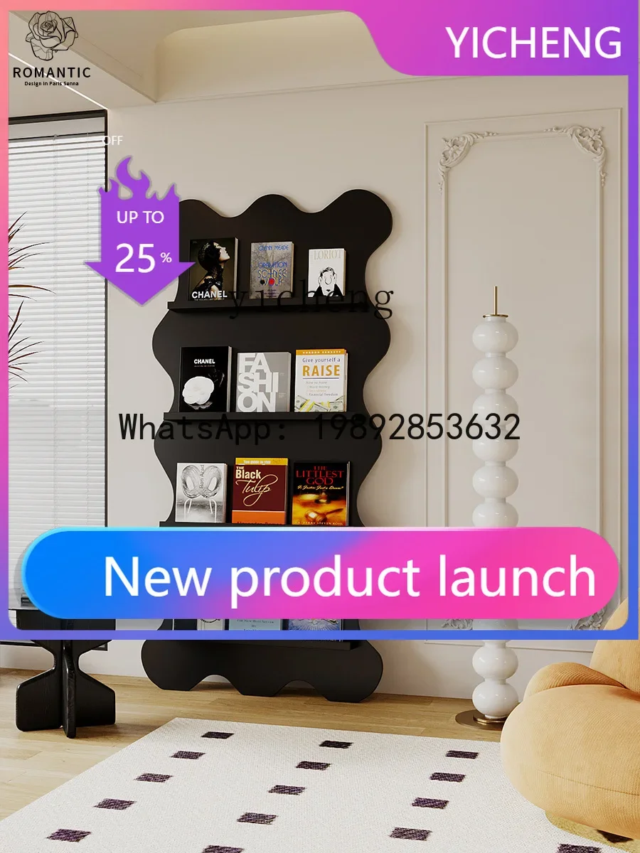 a207 Household Floor Multi-Layer Solid Wood Bookshelf Office Simple Movable Magazine Shelf