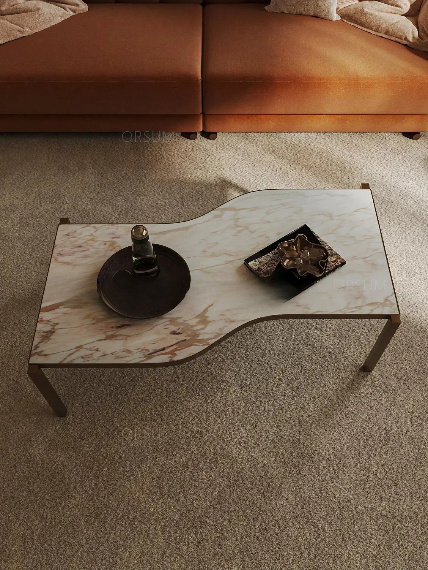 

AAD06 Italian Minimalist Coffee Table High-end Special-shaped Natural Luxury Stone Marble Coffee Table