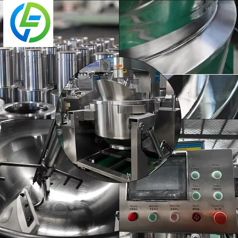Customize Capacity Cream Puff Filling Automatic Planetary Industrial Cooking Pot Custard Paste Caramel Sauce Gas Cooking Mixer
