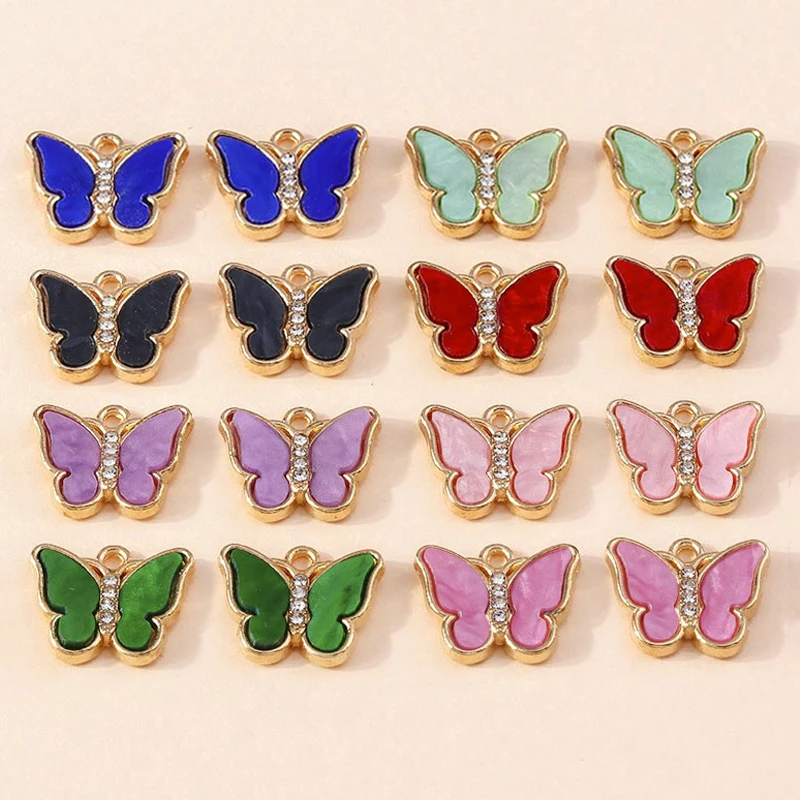 

Leslie 10pcs 14*18mm Excellent Resin Butterfly Charms for Jewelry Making Cute Earrings Necklaces Pendants DIY Handmade Craft