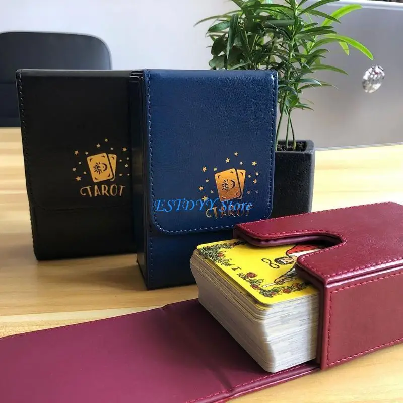 G6DE Leather Tarot for Case Tarot Cards Box CCG Board Game Card Sleeve Holder Box