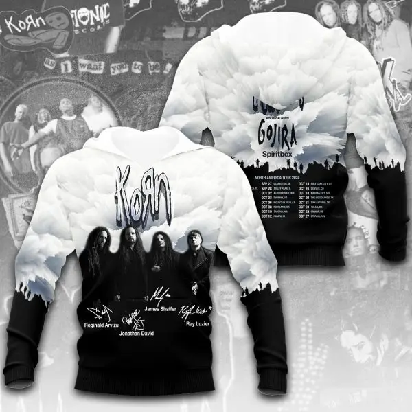 Fashion Men's Hoodies Rock Band Korn 3D Printed Hoodie Men Women Hip Hop Tracksuit Pullover Oversized Street Men Y2k Hoodie Coat