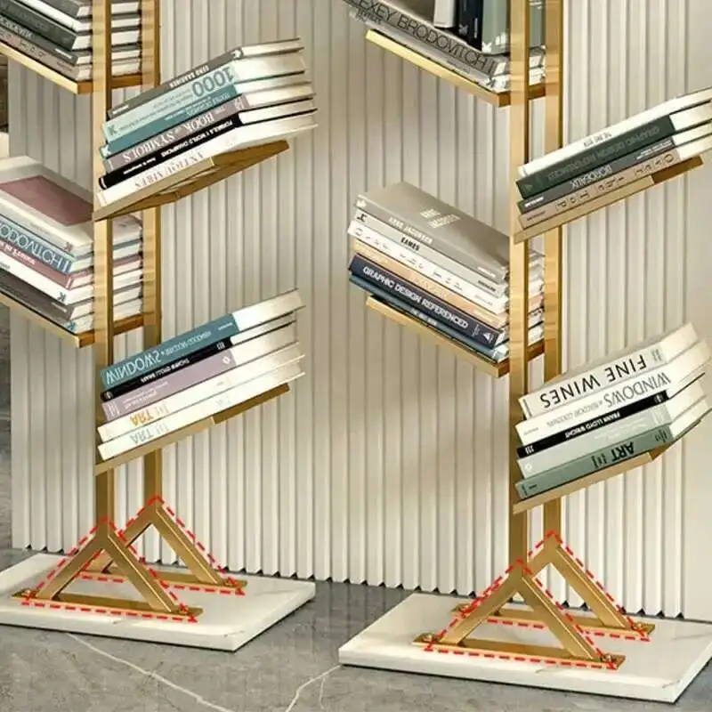 خزائن الكتب الجمالية الفاخرة الاسكندنافية لتخزين الأرضية، منظم رف الكتب النحيف، أثاث عصري من Estaneria الأوروبي #6