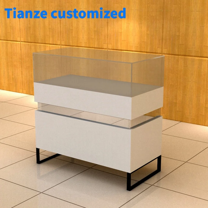 

[Customized]Jewellery Shop Counter Design Jewelry Floor Display Stands Luxury Glass Marble Jewelry Display Table Jewelry Showcas