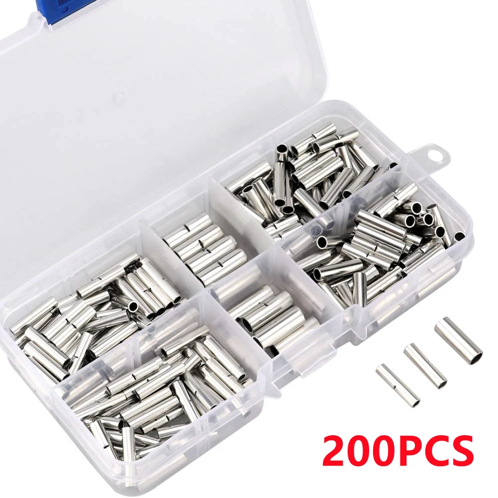 BN Copper Electrical Wire Cable Connection Crimp Sleeve Tubular Ferrule Lug Connector Non-Insulated Tube Butt Splices Terminal