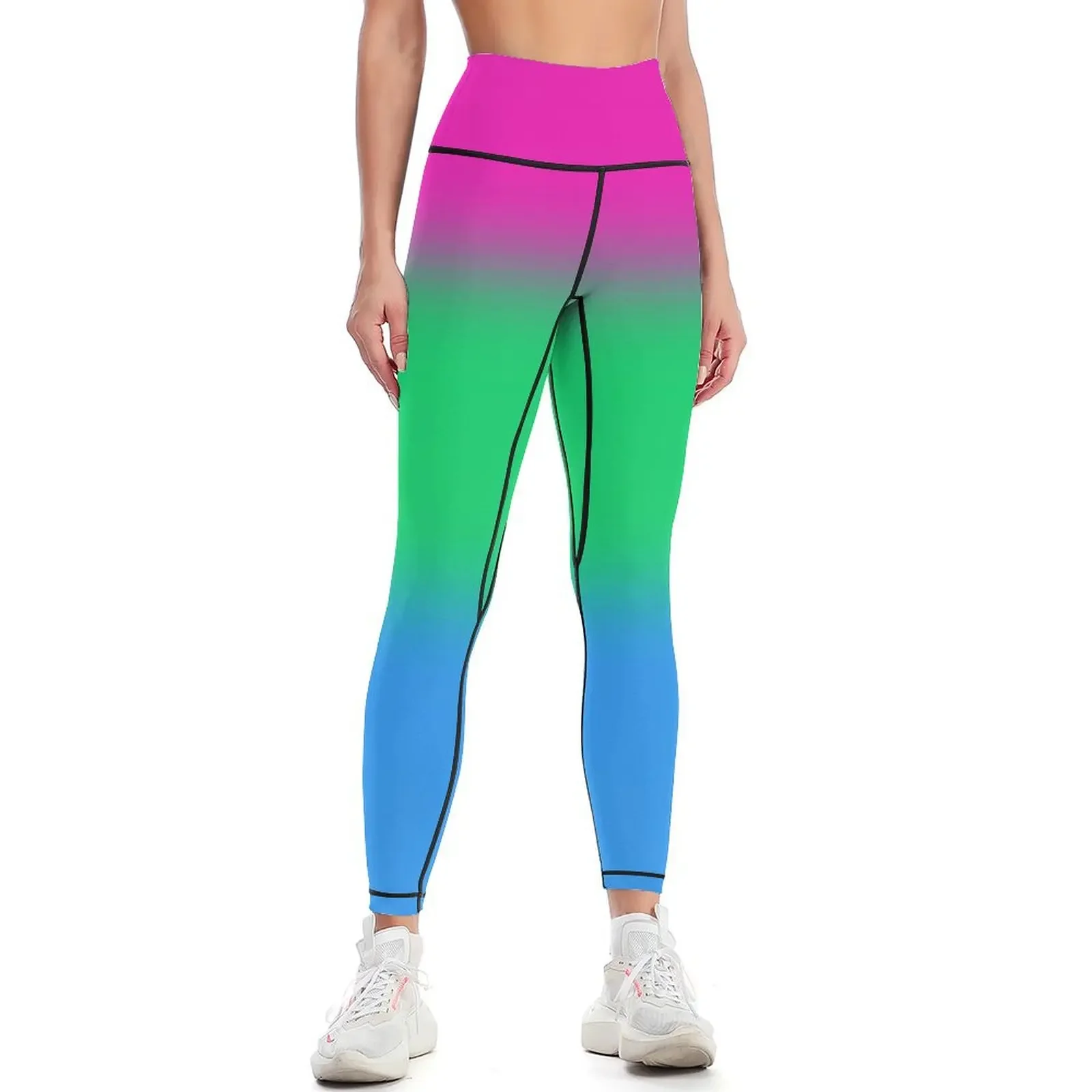 

Gradient Polysexual Pride Flag Leggings legging gym Sweatpants Women's push up sportswear gym Womens Leggings