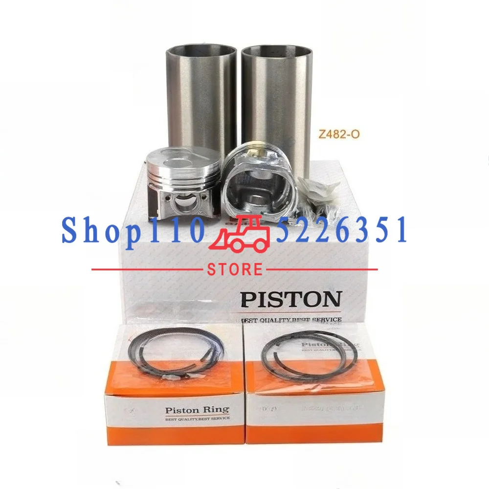 16851-21114 For Kubota Z482 Z482-O Overhaul Rebuild Kit Piston With Ring Cylinder Liner Set Engine Parts 67*1.5HK+1.5+3mm