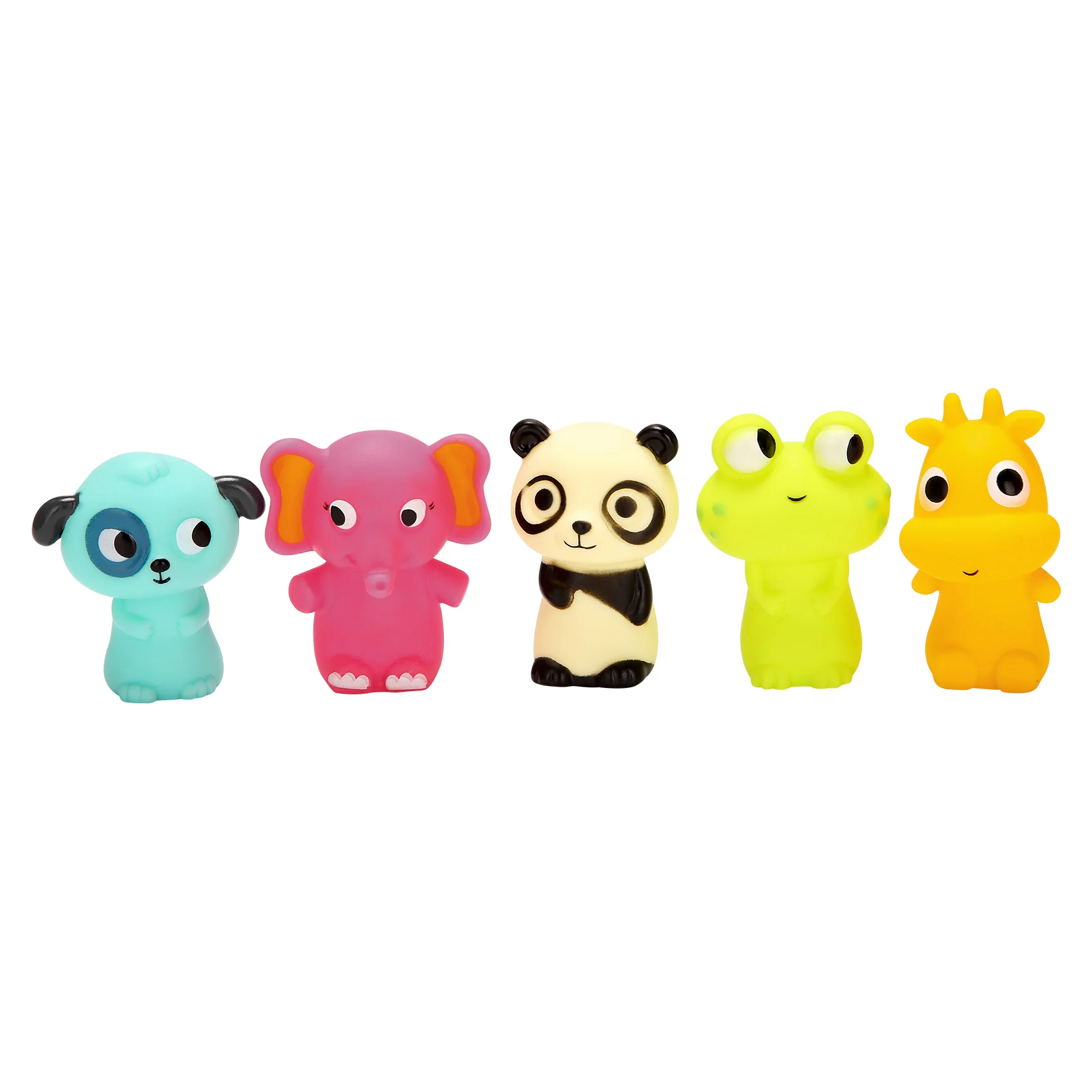 Finger Puppets for Children and Babies 5 Farm Animals BPA PVC Bath Toys Hand Puppets Doll Set Early Eductional Toys(B)