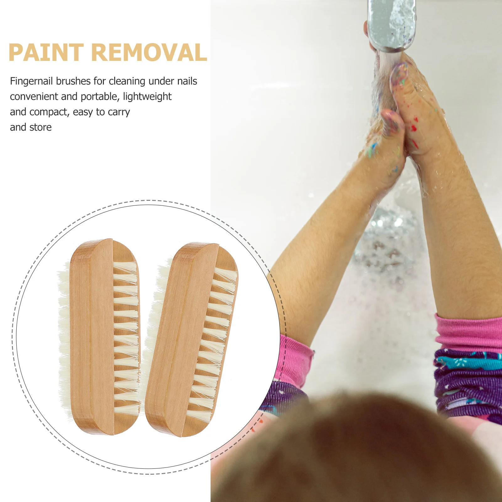 

2pcs Nail Brush For Cleaning Under Nails Dual-Sided Stiff Bristles Scrub Brush For Fingernails Toenails Hands Feet