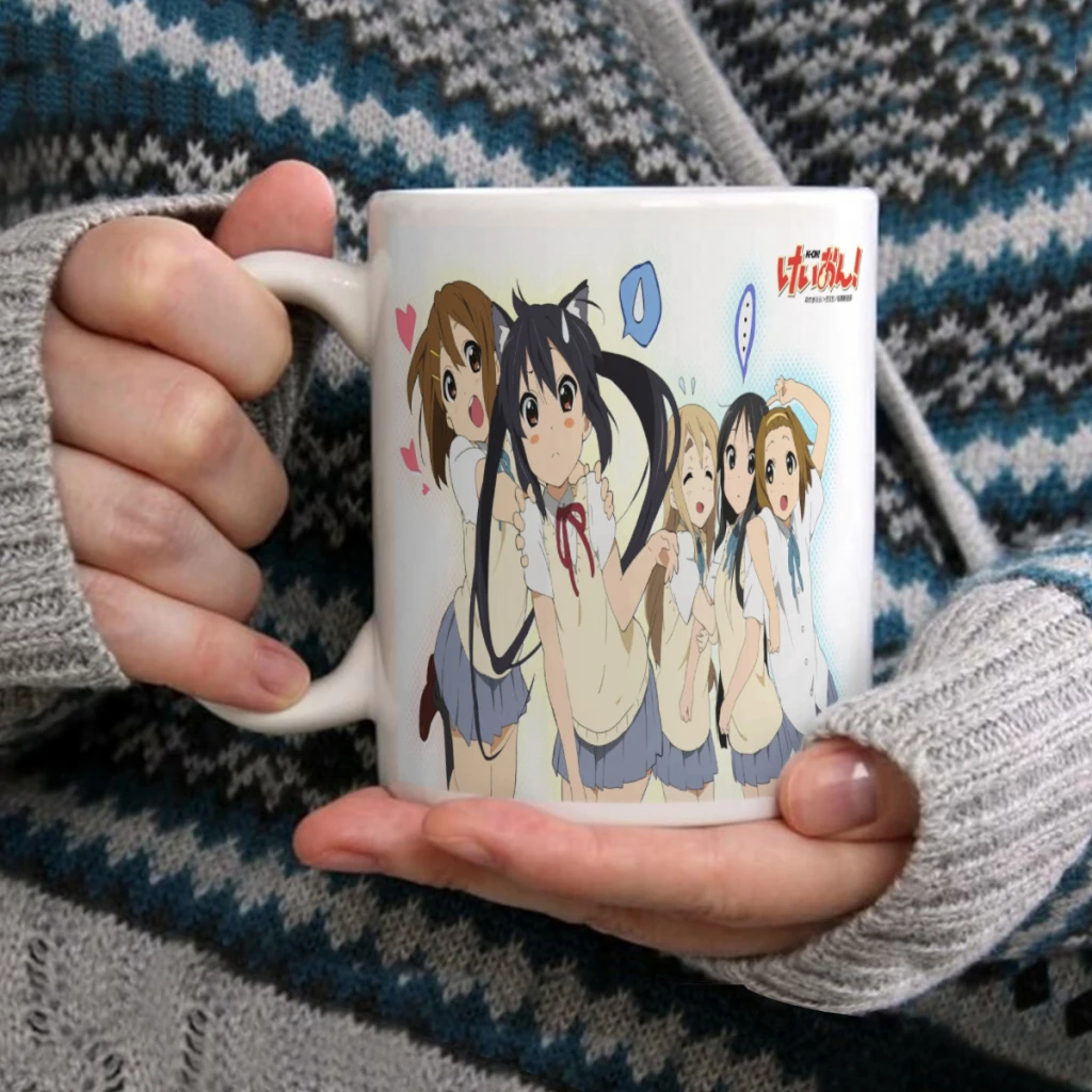 New K-ON Anime Ceramic Mugs Coffee Cups Milk Tea Cup ins Oatmeal Breakfast Mug Drinkware Kitchen