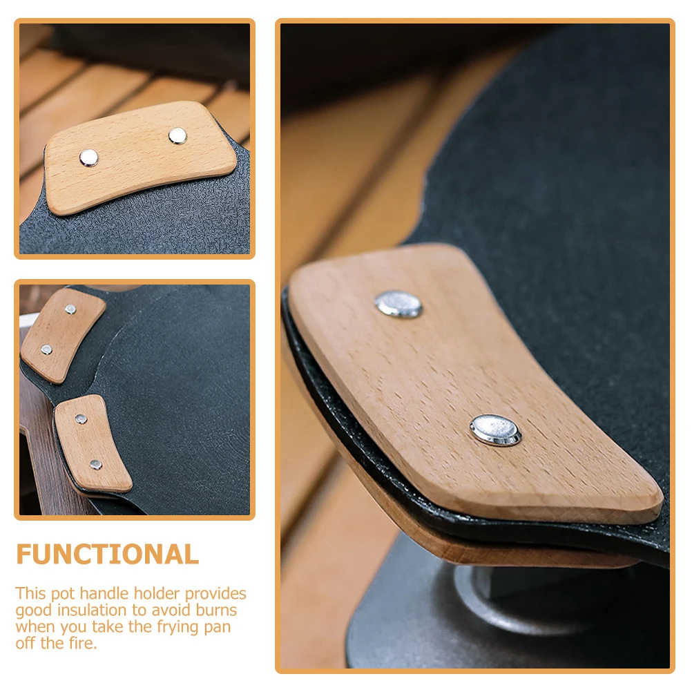 

Baking Tray Handle Pot Grips Anti-scald Cover Insulated Non-slip Wooden Pan Sleeve Heat-resistant Kitchen Tool