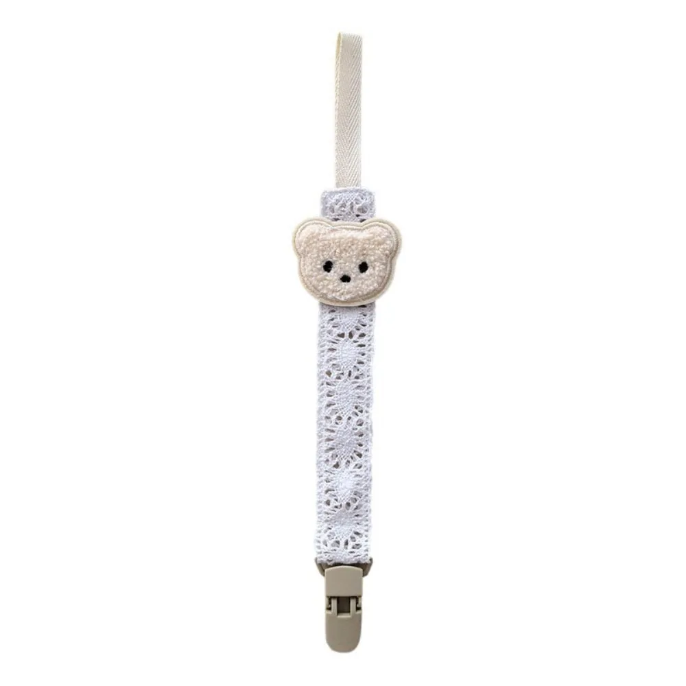 Cartoon Cute Bear Pacifier Chain Portable Hanging Fabric Rope Dummy Nipple Clip Soother Accessory Plastic