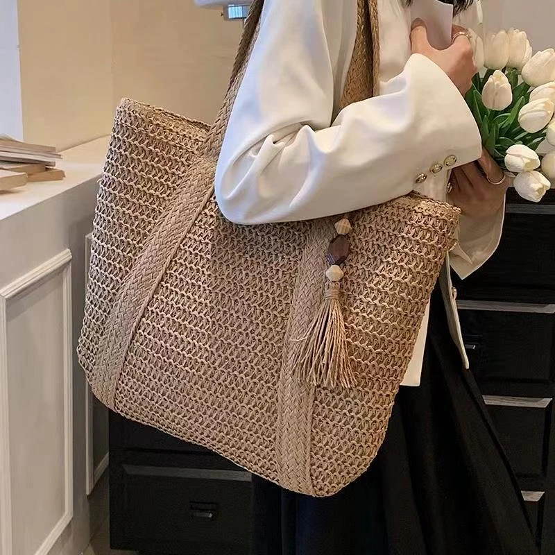 Fashion Beach Holiday Women's Woven Bags Casual commuting Straw Bag Summer Large Capacity Shoulder Bag