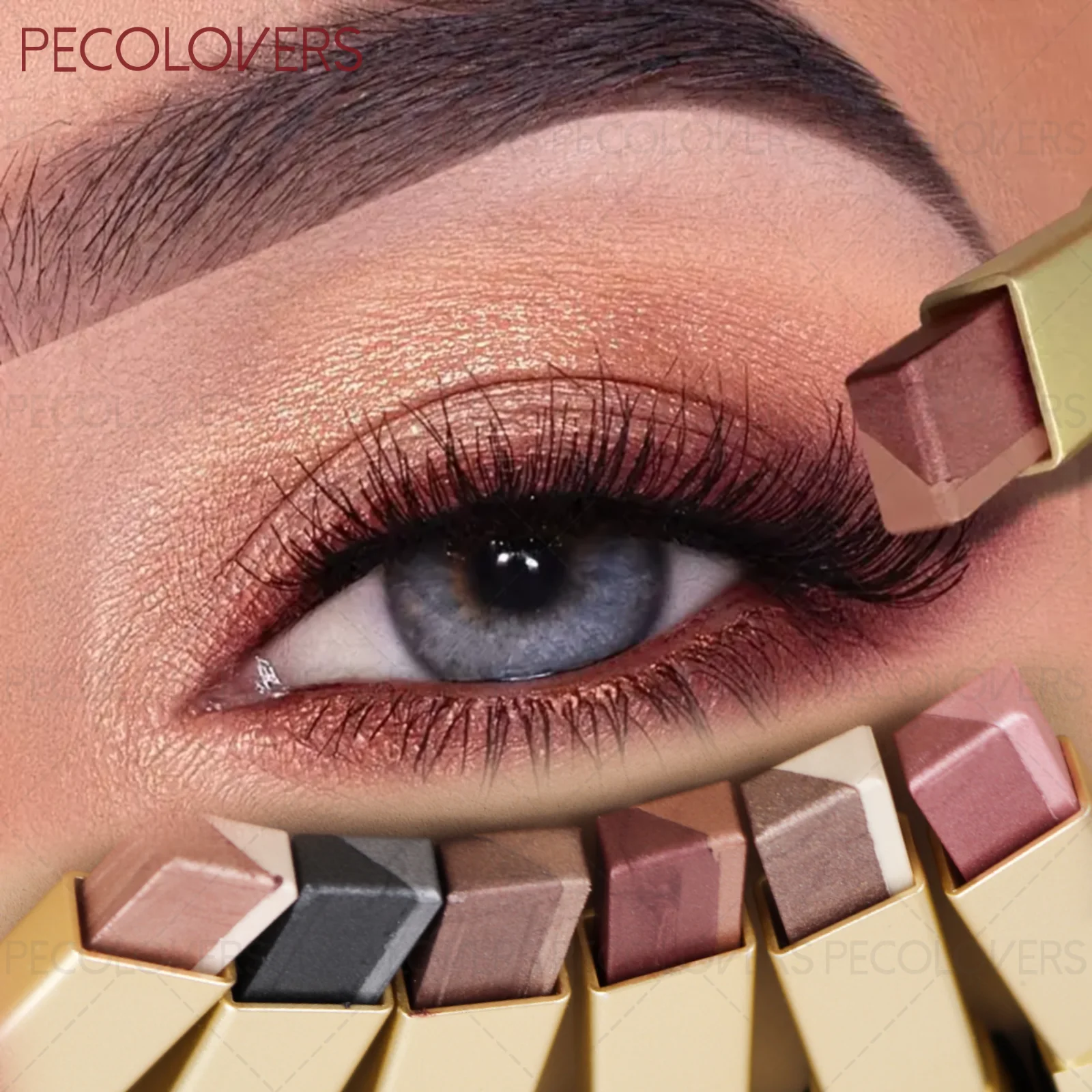 1PC Metallic Glitter Two-tone Eyeshadow Stick - Pearlescent Polarized Finish, Novice-friendly Stick Design, Quick Eye Makeup