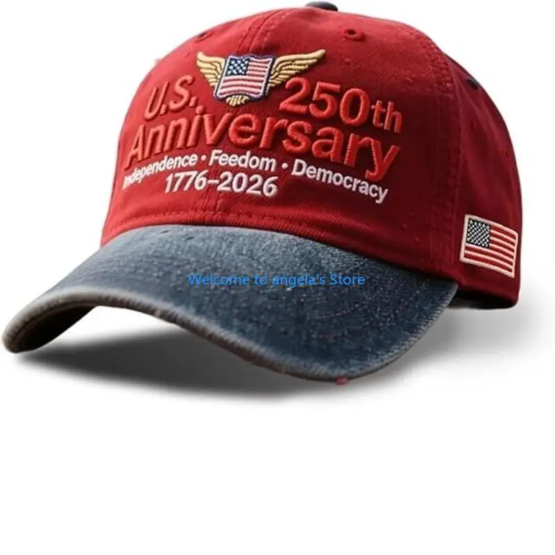 قبعة بيسبول X4YC للذكرى السنوية الـ 250، قماش مسامي، تصميم خفيف الوزن للاستخدام في الهواء الطلق