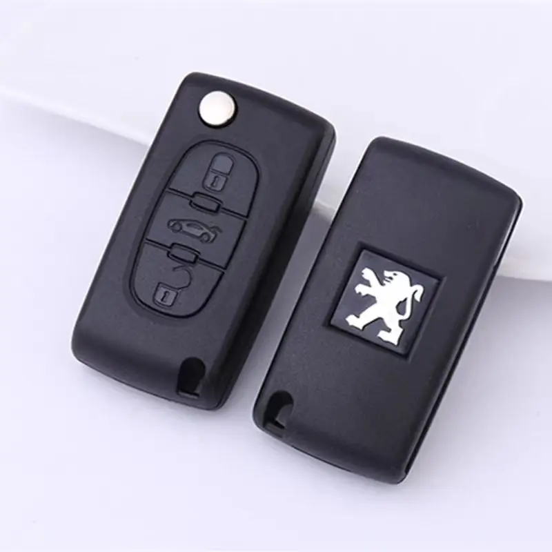 Car Remote Key Sticker Aluminum Emblem Decoration Decal For Peugeot 206 307 308 3008 207 208 407 508 2008 408 4008 301 5008 106