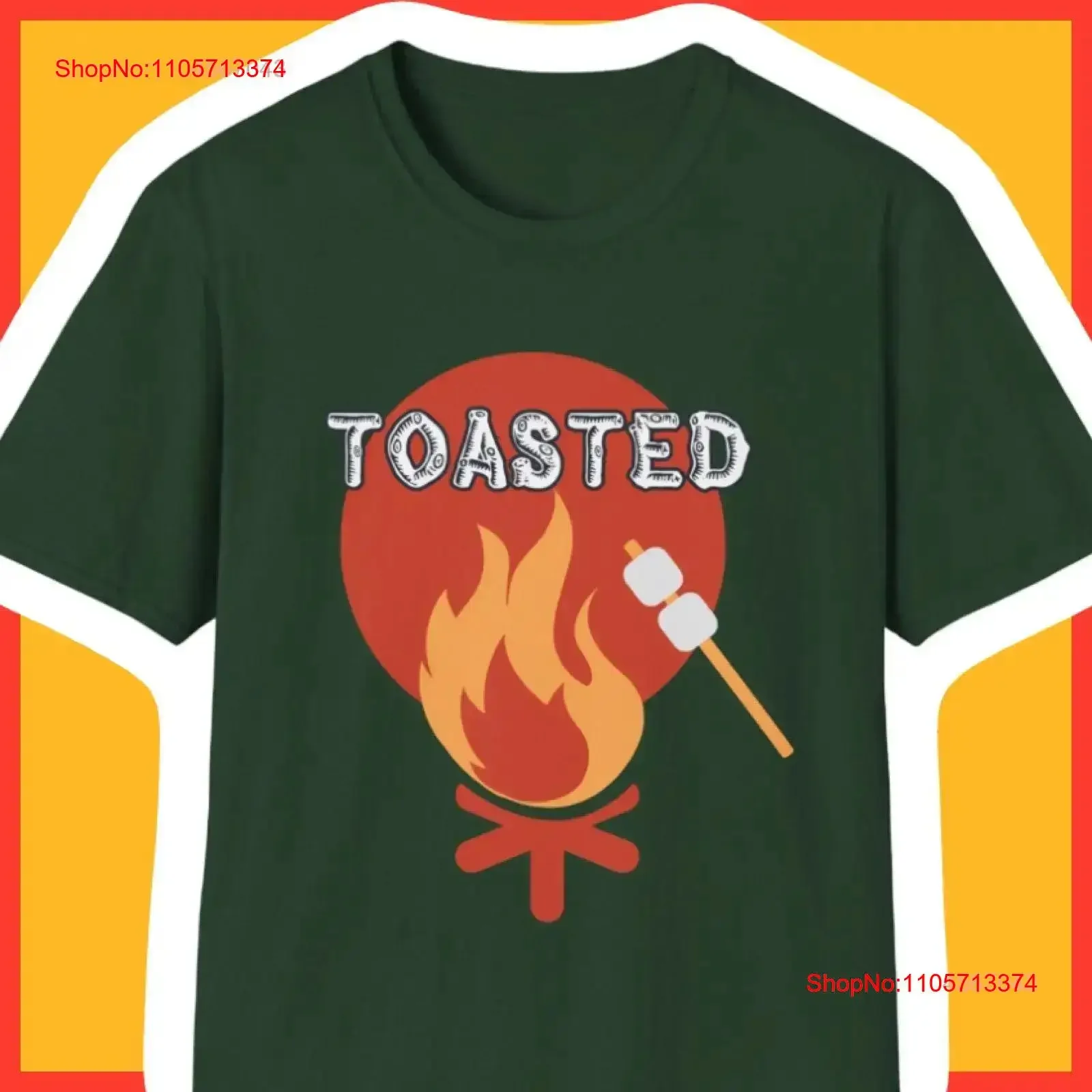 Toasted Campfire S'mores Funny Camping T Shirt vintage Washed homme Stylish designer clothes Top For Everyday Wear Slightly