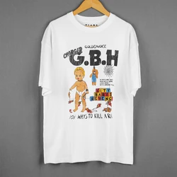 Charged G.B.H T-Shirt City Baby Attacked By Rats Hardcore Punk UK82 The Exploited Washed Loose Drop Shoulder Retro Cotton Shirt