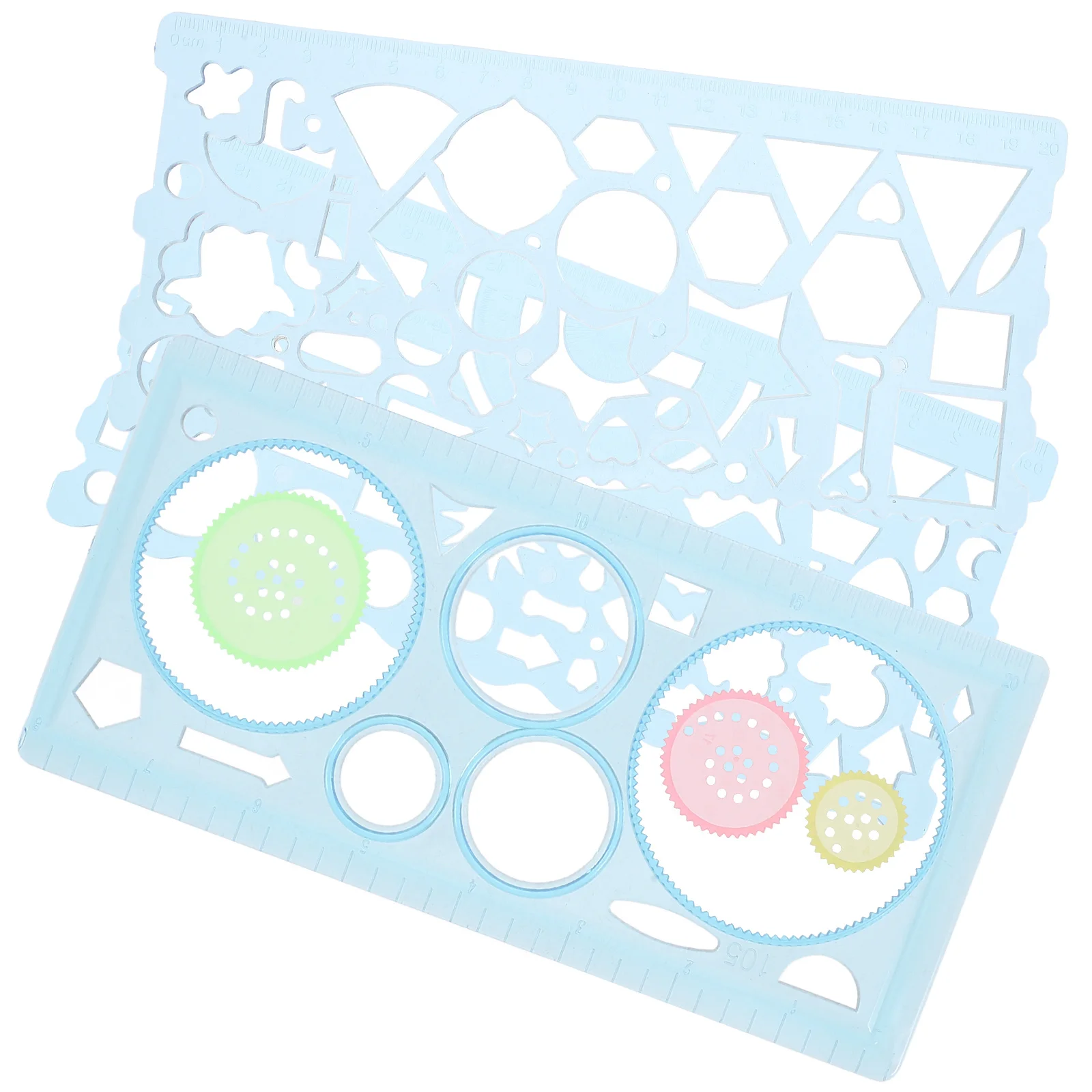 مجموعة واحدة من قوالب الرسم الهندسي مجموعة مسطرة بلاستيكية لصياغة أداة هندسة الطلاب خفيفة الوزن #1