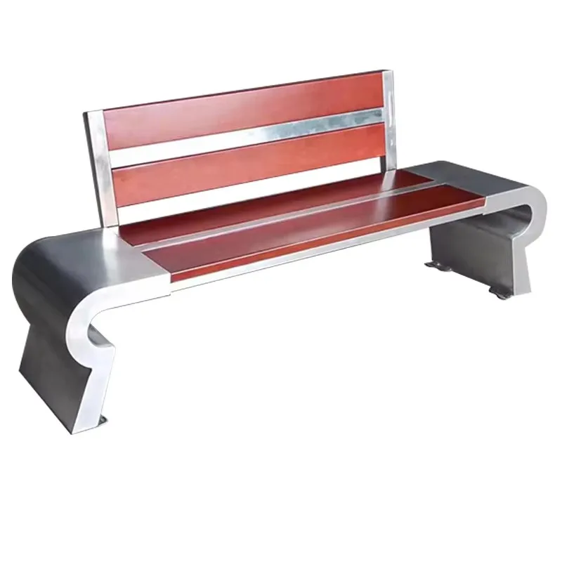 

Modern Stainless Steel Outdoor Bench with Stone Design for Patio Garden Parks Schools Gyms Malls Entry Supermarket Hospital
