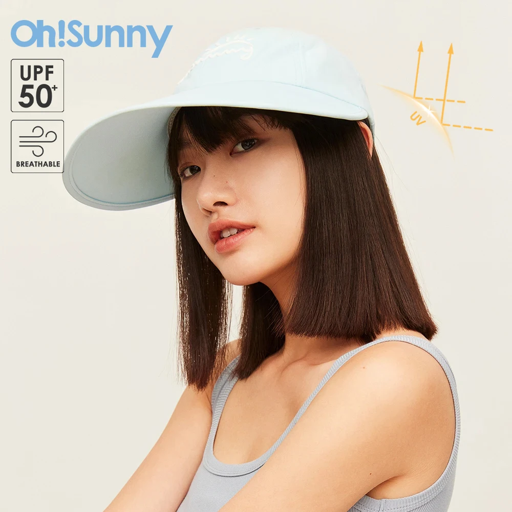 

OhSunny Women Baseball Cap Professional Sun Protection Summer Anti-UV Hats UPF50+ Adjustable Fashion Hip Hop for Outdoors Sports