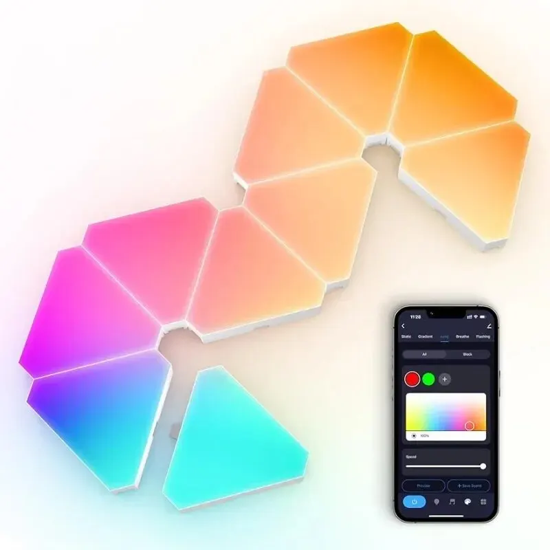 New product RGB Modular Light TUYA Smart WiFi APP Controlled music Triangle Light for Decor Wall Decoration for gaming room