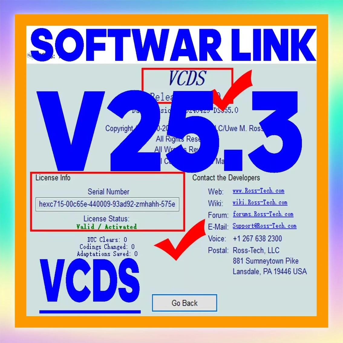 VCDS VAG COM V25.3 Obd2 الماسح الضوئي VAG HEX V2 واجهة USB لمقعد VW Skoda أداة متعددة اللغات مع تحديث برنامج VINs غير محدود