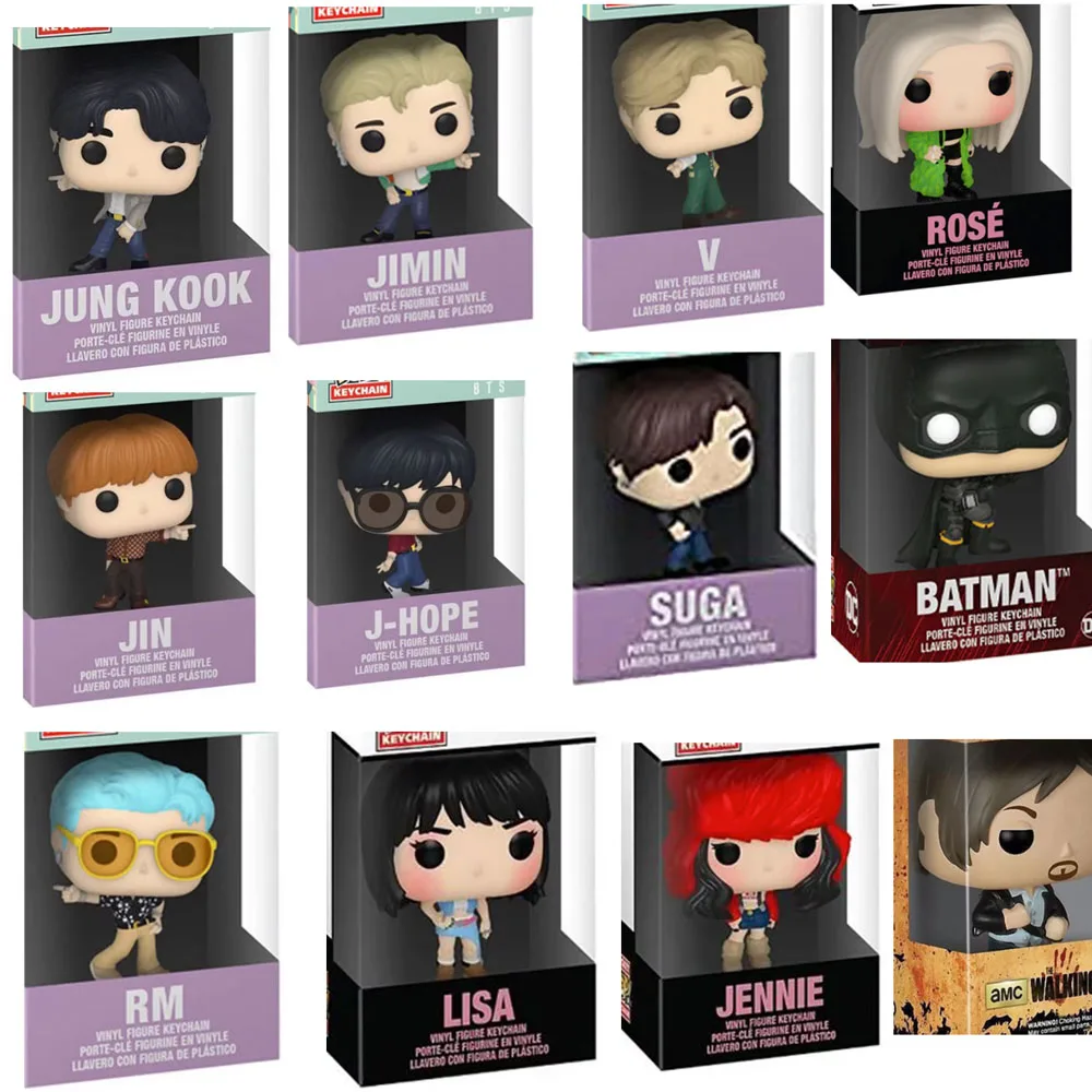 Llavero con Figura de Vinilo Miniatura de Kook, Jimin, V, Jin, J-Hope, Suga, RM, Lisa, Jennie, Rosé de Blackpink, Colgante para Bolsa, Regalo para Fans
