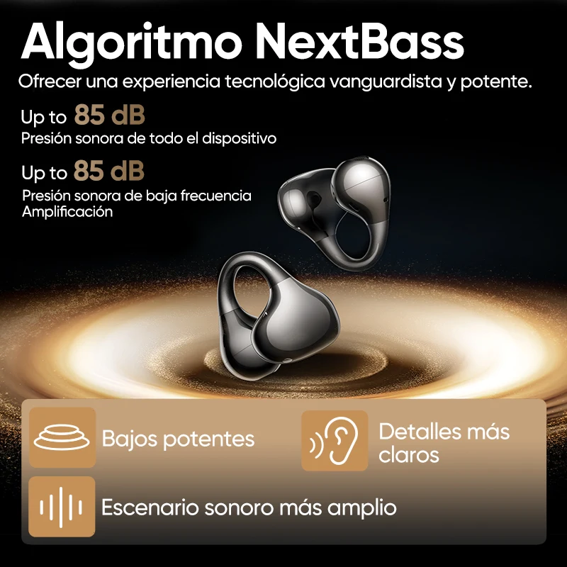 realme Buds Clip 2026 nuevos auriculares OWS con IA, 85 dB, 36 horas de autonomía, Bluetooth 5.4 e IP55 para los smartphones realme GT 7 Pro y realme 14 Pro Plus 7