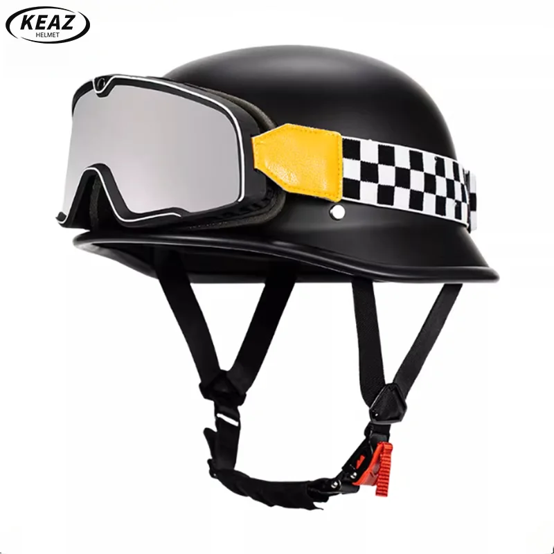 M35 الألمانية الرجعية الجندي خوذة DOT المعتمدة المبحرة دراجة نارية نصف خوذة كبيرة الحجم خوذة ركوب خوذة للجنسين للتنقل